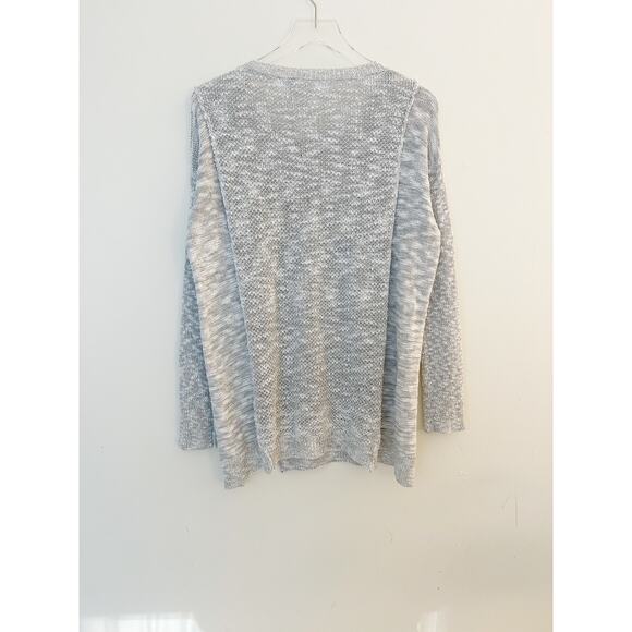 Loveriche Double Split Hem Gray Heather Tunic Sweater Size Small - Picture 3 of 7